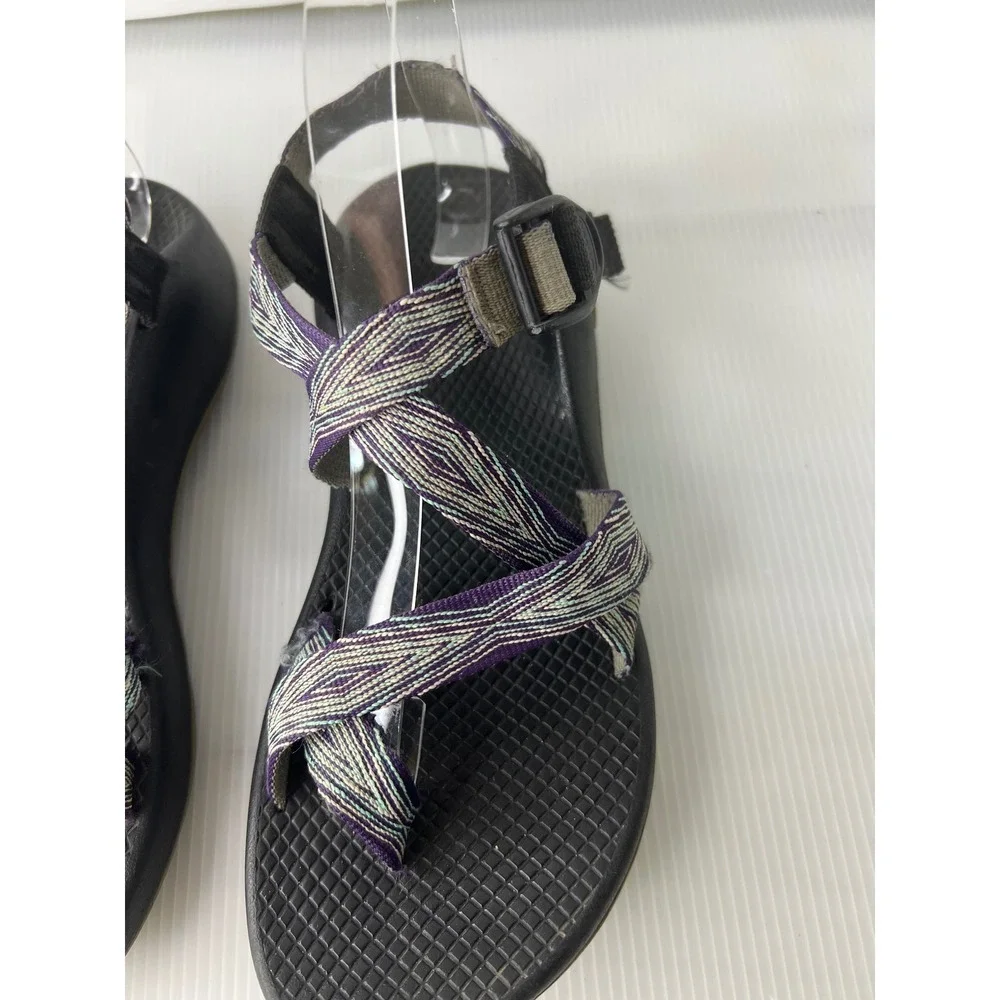 Chaco Z Cloud 2 Womens Purple Grey Geometric Strappy Toe Loop Sandals Size 8